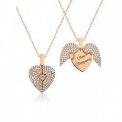 925 Ayar Açılır Model Kalpli İsim Kolye Özel Gün Hediyesi