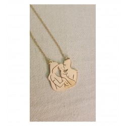 925 Ayar Anne Bebek Baba Model Gümüş Hediyelik Kolye