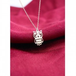 925 Ayar Baykuş Tasarım Hediyelik Kolye