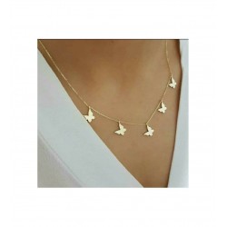 925 Ayar Beşli Kelebek Kolye Özel Gün Hediyesi