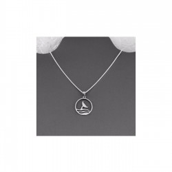 925 Ayar Dalga ve Yunus Model Gümüş Hediyelik Kolye