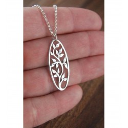 925 Ayar Defne Yaprağı Tasarım Gümüş Kadın Kolye