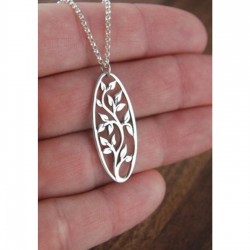 925 Ayar Defne Yaprağı Tasarım Gümüş Kadın Kolye