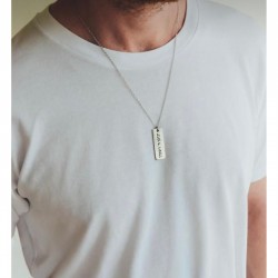 925 Ayar Erkek Kişiye Özel İsimli Gümüş Plaka Kolye Özel Gün Hediyesi