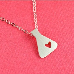 925 Ayar Fen Bilimleri Gümüş Hediyelik Kolye