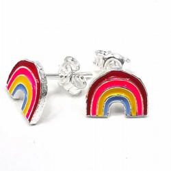 925 Ayar Gökkuşağı Model Kız Çocuk Gümüş Küpe 925 Ayar Gökkuşağı Model Kız Çocuk Gümüş Küpe