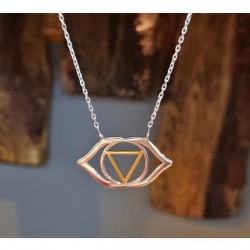 925 Ayar Gümüş Alın Çakra Unisex Tasarım Kolye