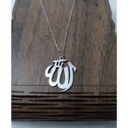 925 Ayar Gümüş Allah Yazılı Hediyelik Kolye