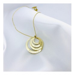 925 Ayar Gümüş Dörtlü Halka İsim Kolye