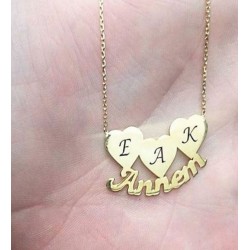 925 Ayar Gümüş İsimli Harfli Kolye Özel Gün Hediyesi