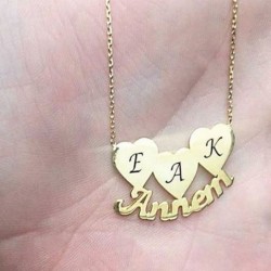 925 Ayar Gümüş İsimli Harfli Kolye Özel Gün Hediyesi