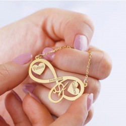 925 Ayar Gümüş İsimli Sonsuz Aşk Kolyesi