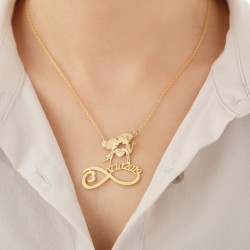 925 Ayar Gümüş Isimli Tarihli Sonsuzluk Mutlu Çift Kolye