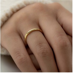 925 Ayar Gümüş Kadın Hediyelik Gold Alyans 