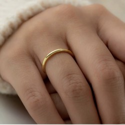 925 Ayar Gümüş Kadın Hediyelik Gold Alyans 