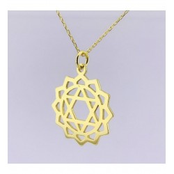 925 Ayar Gümüş Kalp Çakra Tasarım Unisex Kolye