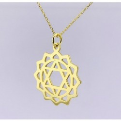 925 Ayar Gümüş Kalp Çakra Tasarım Unisex Kolye