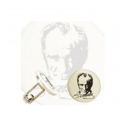 925 Ayar Gümüş Kemal Atatürk İmzalı Erkek Kol Düğmesi Özel Gün Hediyesi 925 Ayar Gümüş Kemal Atatürk İmzalı Erkek Kol Düğmesi Özel Gün Hediyesi