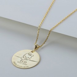 925 Ayar Gümüş Kişiye Özel isimli Yeni Doğan Bebek Plaka Kolye