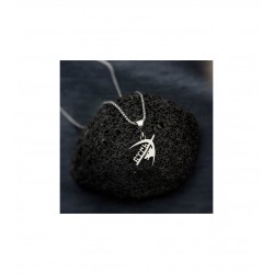 925 Ayar Gümüş Ok ve Göktürkçe Türk Yazılı Hediyelik Erkek Kolye