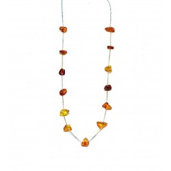 925 Ayar Gümüş Zincir Bayan Kehribar Hediyelik Kolye