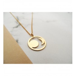 925 Ayar Güneş ve Ay Tasarım Model Gümüş Hediyelik Kolye