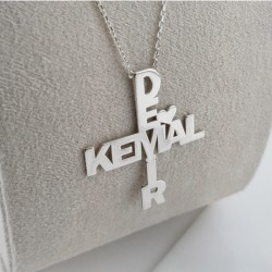 925 Ayar Iki Isimli Gümüş Kolye