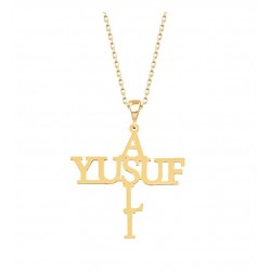 925 Ayar İsim İkili İsim Tasarım Hediyelik Kolye