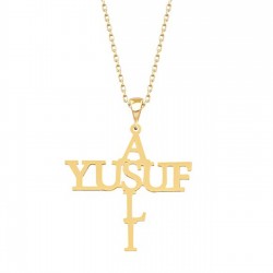 925 Ayar İsim İkili İsim Tasarım Hediyelik Kolye