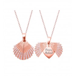 925 Ayar İsimli Açılır İstiridye Gümüş Kadın Kolye