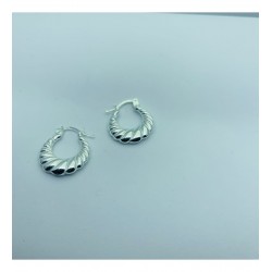 925 Ayar İstiridye Model Halka Kadın Küpe