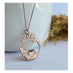 925 Ayar Kahve Aşkı Gümüş Hediyelik Kolye