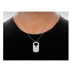 925 Ayar Kalp Detaylı Gümüş Erkek İsim Kolye Özel Gün Hediyesi