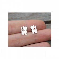 925 Ayar Kedi Tasarım Gümüş Hediyelik Kadın Küpe 925 Ayar Kedi Tasarım Gümüş Hediyelik Kadın Küpe