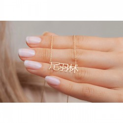 925 Ayar Kişiye Özel Çince İsim Yazılı Gold Tasarım Hediyelik Kolye