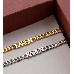 925 Ayar Kişiye Özel İsimli Unisex Bileklik