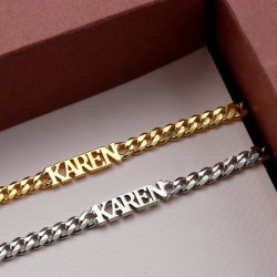 925 Ayar Kişiye Özel İsimli Unisex Bileklik