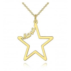 925 Ayar Kişiye Özel İsimli Yıldız Model Gümüş Hediyelik Kadın Kolye