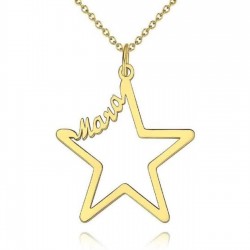 925 Ayar Kişiye Özel İsimli Yıldız Model Gümüş Hediyelik Kadın Kolye