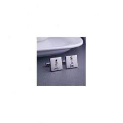 925 Ayar Kişiye Özel Tasarım Anne Baba Hediyelik Kol Düğmesi