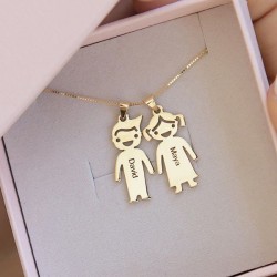 925 Ayar Kız Erkek Model İsimli Gümüş Hediyelik Kolye