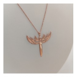 925 Ayar Mikail Kılıcı Rose Gold Hediyelik Kadın Kolye