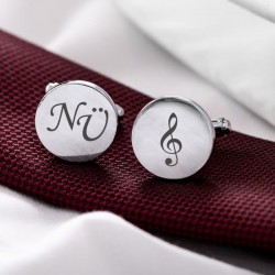 925 Ayar Müzik Sembolü Kişiye Özel Harfli Hediyelik Kol Düğmesi 925 Ayar Müzik Sembolü Kişiye Özel Harfli Hediyelik Kol Düğmesi