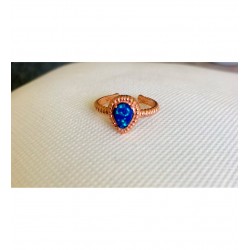 925 Ayar Opal Taş Damla Model Ayarlanabilir Model Kadın Yüzük