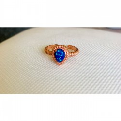 925 Ayar Opal Taş Damla Model Ayarlanabilir Model Kadın Yüzük