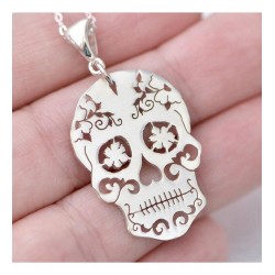 925 Ayar Özel Tasarım Kuru Kafa Gümüş Unisex Kolye