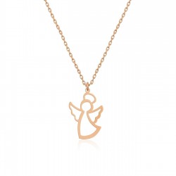 925 Ayar Rose Melek Model Gümüş Kolye Özel Gün Hediyesi