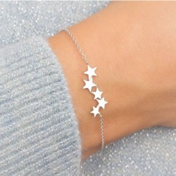 925 Ayar Sıra Yıldız Model Gümüş Bileklik Özel Gün Hediyesi