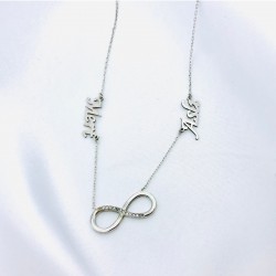 925 Ayar Sonsuzluk İsim Kolye