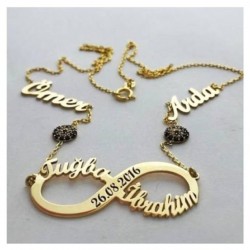 925 Ayar Sonsuzluk Nazar Detaylı Gümüş Hediyelik Kolye